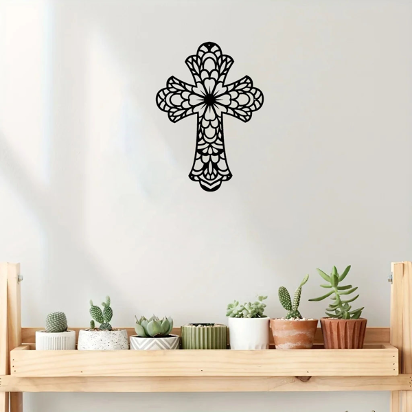 Modern and Fashionable Creative Decorative Metal Wall Arts Embellished with Beautiful Vintage - Style Crosses for Wall Decor - Premium - Grade Wall Sculptures.-3