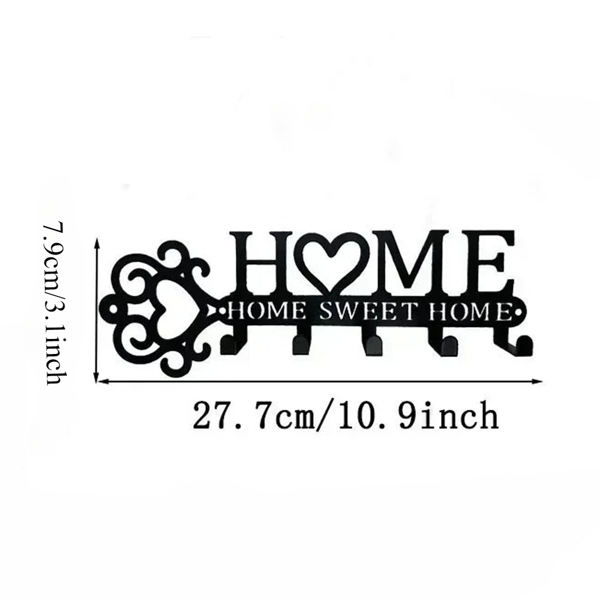 Marvelous 1 Piece Metal Wall - Mounted Key Holder with 5 Hooks. This Wall Hanger, Which is a Key Holder Wall Mount, Stylish Household Coat Rack, and Towel Rack, Combines Function and Decor to Elevate-7