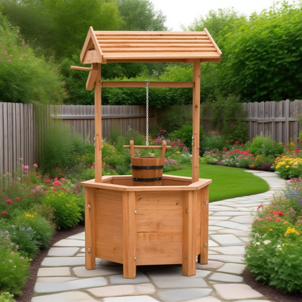 Garden Bed、 Wooden Wishing Well-2