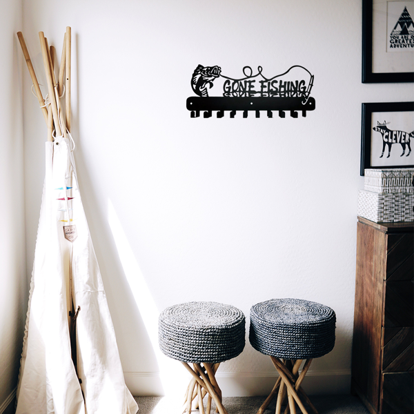 1pc，Adorable Fish-Shaped Key Rack with Hooks for Storage - Solid Metal Holder, Perfect for Space-Efficient Organization, Utility Hooks.-24
