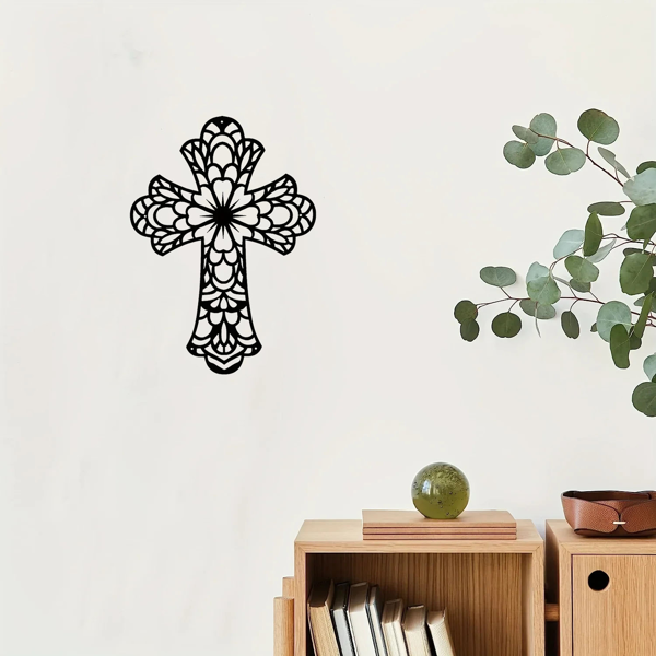 Modern and Fashionable Creative Decorative Metal Wall Arts Embellished with Beautiful Vintage - Style Crosses for Wall Decor - Premium - Grade Wall Sculptures.-13
