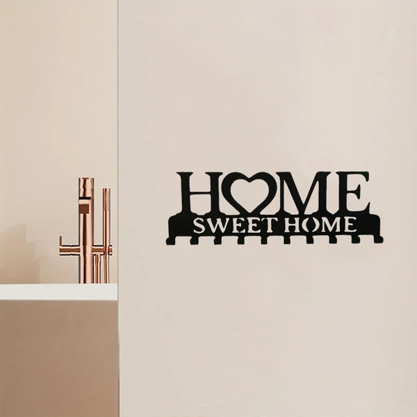 Retro metal key rack wall mounted rural entrance storage handmade iron hooks nostalgic home decoration sturdy key storage corridor wall decoration is very suitable for your entrance or hall.Key hooks.-8