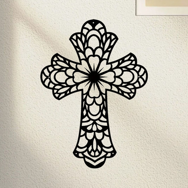 Modern and Fashionable Creative Decorative Metal Wall Arts Embellished with Beautiful Vintage - Style Crosses for Wall Decor - Premium - Grade Wall Sculptures.-19