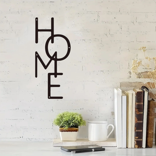 1PC Unique HOME Metal Sign: Perfect for Bedroom Decor & Housewarming Gifts.Wall Sculptures-14