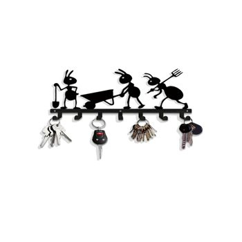 Modern Ant-Themed Wall Hook Organizer: Stylish Personality - Driven Key & Coat Rack with Utility Hooks