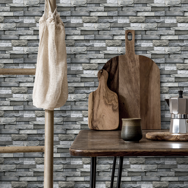 12 Pcs Marble Stone Wall Sticker Home Decor Self Adhesive Wall Paper,Back Splash For Kitchen Bathroom PVC Detachable Without Leaving Glue Easy To Maintain Renting House Wall Renovation Wall Decoration-13