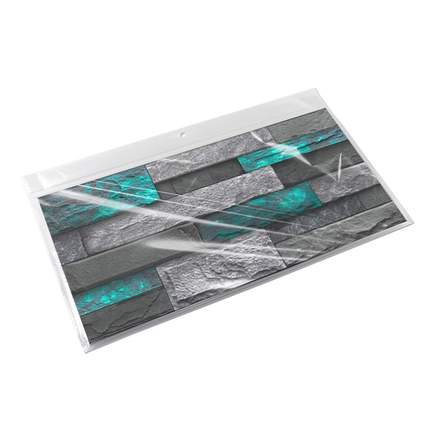 12 Pcs Modern Green Peel And Stick Wallpaper Removable Self-Adhesive PVC For Home Decoration (5.91x11.81 Inch) Easy Installation No Tools Needed, Bathroom Decor, Kitchen Backsplash,Contemporary Design-15