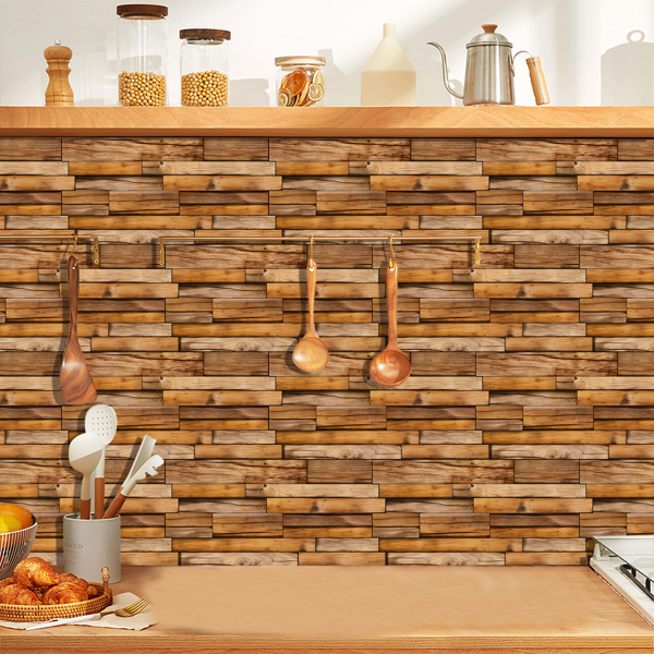 12 PCS Alien wood grain wall sticker, PVC Water Resistant Peel And Stick Wallpaper Moisture-Resistant Self-Adhesive Wallpaper for Kitchen Backsplash,Bathroom,Dorm Decor | Easy DIY Home Renovation-13