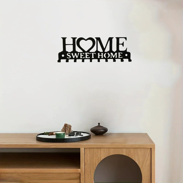 Retro metal key rack wall mounted rural entrance storage handmade iron hooks nostalgic home decoration sturdy key storage corridor wall decoration is very suitable for your entrance or hall.Key hooks.-53