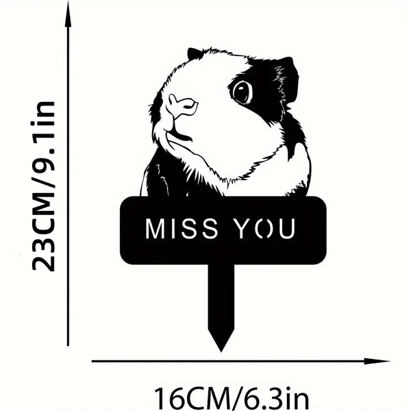 Exquisite Guinea Pig and Hamster Memorial Metal Yard Stake - A Graceful Decor Piece, Perfect for Commemorating Your Beloved Pets, Outdoor Statue Alternative.Garden Stakes-5