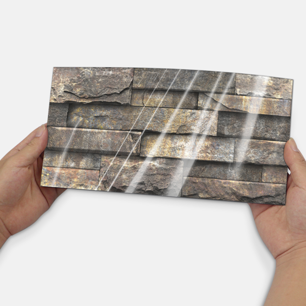 12 Pcs Retro Brown Stone Brick Marble Effect Peel And Stick Wallpaper,Water resistant ,Easy Installation Without Damaging The Wall Easy DIY Home Renovation, Kitchen Bathroom Wall Tiles Backsplash-8