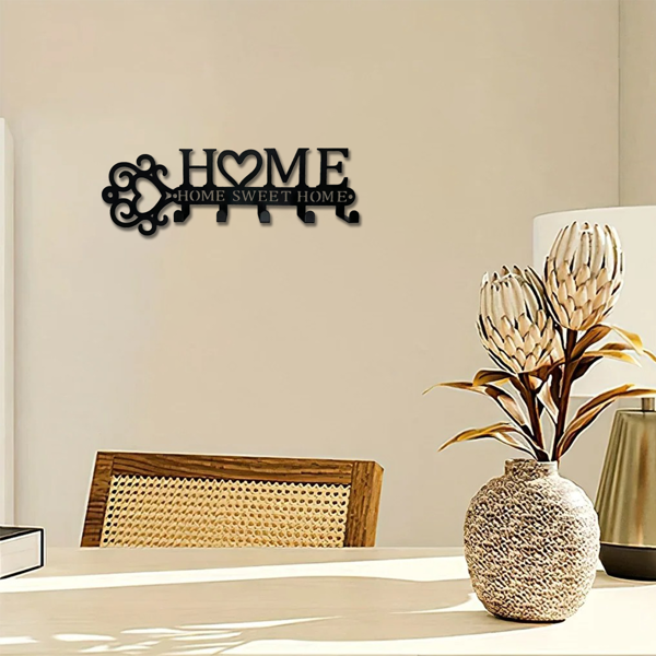 Marvelous 1 Piece Metal Wall - Mounted Key Holder with 5 Hooks. This Wall Hanger, Which is a Key Holder Wall Mount, Stylish Household Coat Rack, and Towel Rack, Combines Function and Decor to Elevate-23