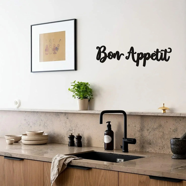 2pc Bon Appetit Wall Décor Bon Appetit Metal Wall Sign Farmhouse Kitchen Wall Art Living Room Bedroom Study Porch Decor-5
