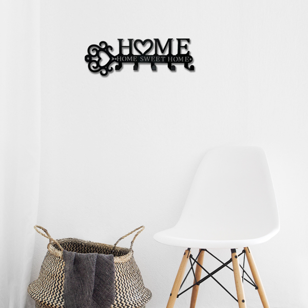 Marvelous 1 Piece Metal Wall - Mounted Key Holder with 5 Hooks. This Wall Hanger, Which is a Key Holder Wall Mount, Stylish Household Coat Rack, and Towel Rack, Combines Function and Decor to Elevate-30