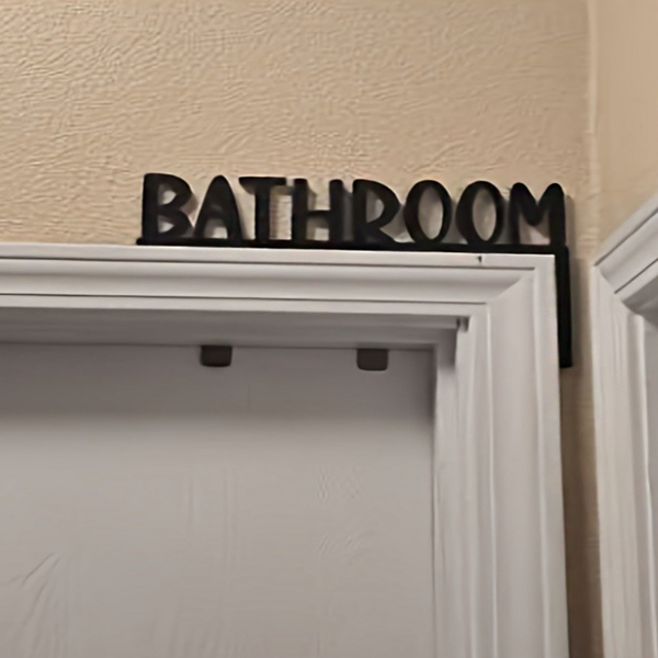 Chic Metal Wall-Mounted Bathroom Sign - Exquisite Decorative Graphic Letter and Number Wall Sculpture for Home Decoration. Farmhouse-Themed Over-The-Door Bathroom Topper, A Captivating Wall Hanging fo-3