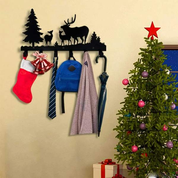 Stylish Kathy Metal Coat Hooks Wall Mounted with Moon, Cloud, and Deer Design - Make a Statement about Style and Nature in Your Wall Decor with These Exquisite Iron Crafts as a Towel Hook Rack, Stylis-10