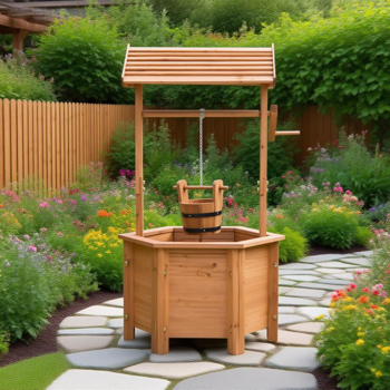 Garden Bed、 Wooden Wishing Well