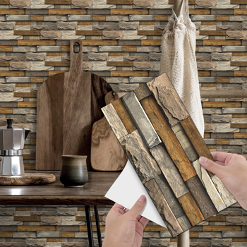 48 Pcs Marble Stone Backsplash Wallpaper Peel And Stick For Kitchen Wall,Bathroom (5.91*11.81inch) PVC Detachable Without Leaving Glue Water Resistant Wall Paper, Wall Renovation | Wall Decoration