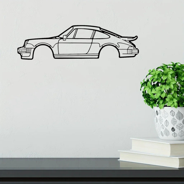 Striking Wall Decoration Art: Creative Metal Iron Art Line 911 Turbo Sports Car Wall Hanging. This Home Art Wall Decoration Pendant Ornament, in the Form of a Wall Sculpture, Adds a Touch of Automotiv-13