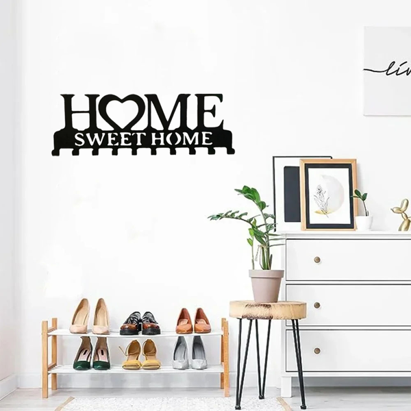 Retro metal key rack wall mounted rural entrance storage handmade iron hooks nostalgic home decoration sturdy key storage corridor wall decoration is very suitable for your entrance or hall.Key hooks.-41