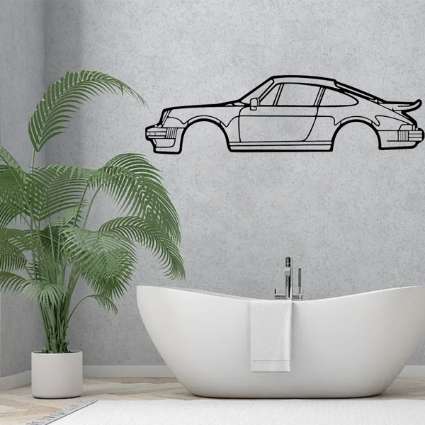 Striking Wall Decoration Art: Creative Metal Iron Art Line 911 Turbo Sports Car Wall Hanging. This Home Art Wall Decoration Pendant Ornament, in the Form of a Wall Sculpture, Adds a Touch of Automotiv-28