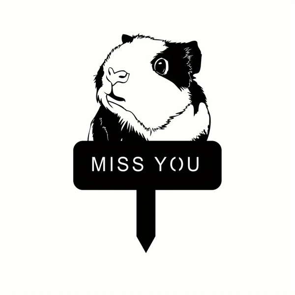 Exquisite Guinea Pig and Hamster Memorial Metal Yard Stake - A Graceful Decor Piece, Perfect for Commemorating Your Beloved Pets, Outdoor Statue Alternative.Garden Stakes-3