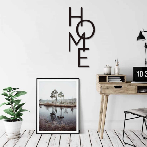 1PC Unique HOME Metal Sign: Perfect for Bedroom Decor & Housewarming Gifts.Wall Sculptures-29