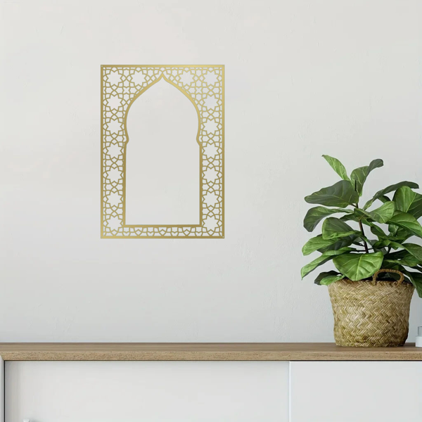 1 PC Elegant Arabic-style Islamic metal wall art: fashionable and versatile, perfect for indoor and outdoor decoration and Muslim gifts-5