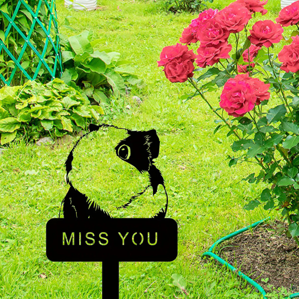 Exquisite Guinea Pig and Hamster Memorial Metal Yard Stake - A Graceful Decor Piece, Perfect for Commemorating Your Beloved Pets, Outdoor Statue Alternative.Garden Stakes-15