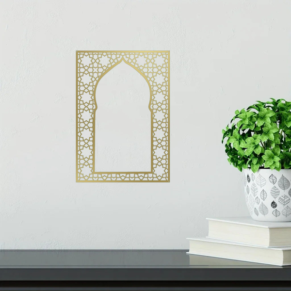 1 PC Elegant Arabic-style Islamic metal wall art: fashionable and versatile, perfect for indoor and outdoor decoration and Muslim gifts-6