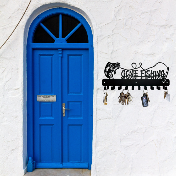1pc，Adorable Fish-Shaped Key Rack with Hooks for Storage - Solid Metal Holder, Perfect for Space-Efficient Organization, Utility Hooks.-26
