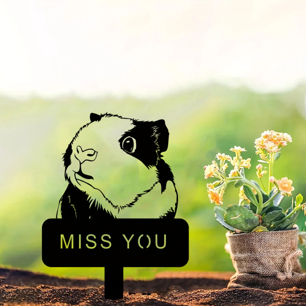 Exquisite Guinea Pig and Hamster Memorial Metal Yard Stake - A Graceful Decor Piece, Perfect for Commemorating Your Beloved Pets, Outdoor Statue Alternative.Garden Stakes-16