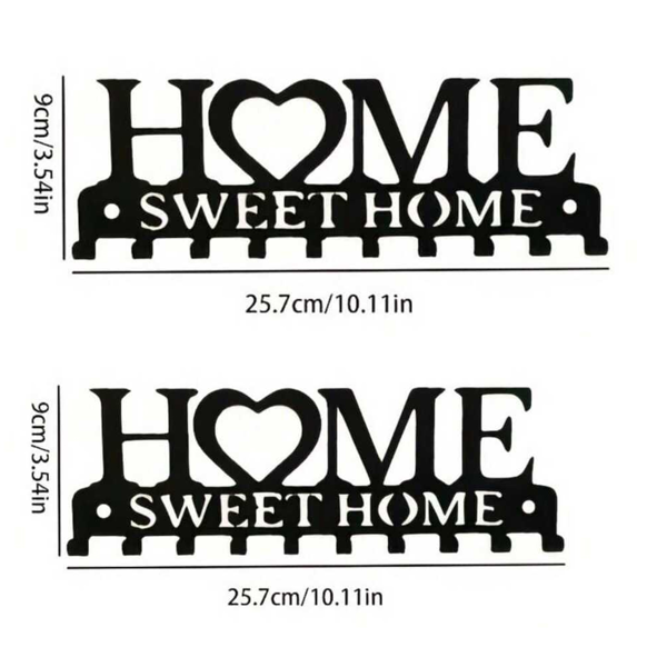 Retro metal key rack wall mounted rural entrance storage handmade iron hooks nostalgic home decoration sturdy key storage corridor wall decoration is very suitable for your entrance or hall.Key hooks.-18