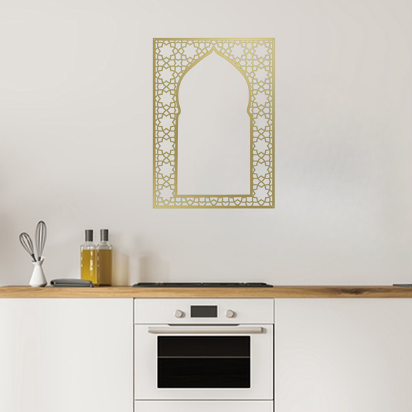 1 PC Elegant Arabic-style Islamic metal wall art: fashionable and versatile, perfect for indoor and outdoor decoration and Muslim gifts-4