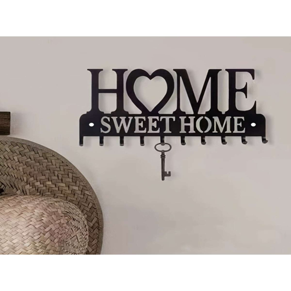 Retro metal key rack wall mounted rural entrance storage handmade iron hooks nostalgic home decoration sturdy key storage corridor wall decoration is very suitable for your entrance or hall.Key hooks.-64