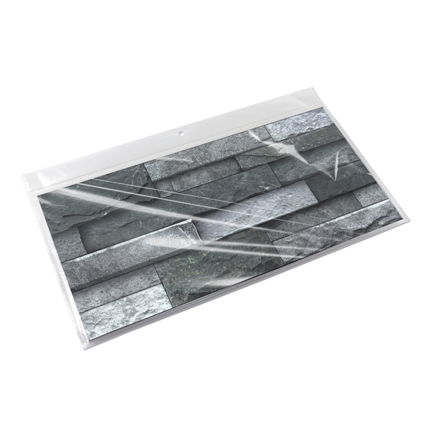 12 Pcs Black Gray Stone Brick Peel And Stick Wallpaper Home Decor Waterproof Self-Adhesive Stickers For Bathroom Kitchen Living Room Backsplash Detachable Without Leaving Glue Easy Installtion-16