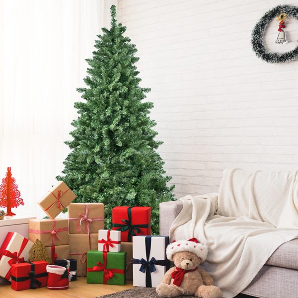 Artificial 6ft Green RGB-lit Christmas Tree with 751PVC Mixed Branch Tips,Hinged Premium & Foldable Base for Indoor Holiday Decorating-11