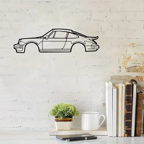 Striking Wall Decoration Art: Creative Metal Iron Art Line 911 Turbo Sports Car Wall Hanging. This Home Art Wall Decoration Pendant Ornament, in the Form of a Wall Sculpture, Adds a Touch of Automotiv-6