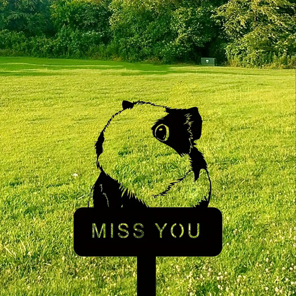 Exquisite Guinea Pig and Hamster Memorial Metal Yard Stake - A Graceful Decor Piece, Perfect for Commemorating Your Beloved Pets, Outdoor Statue Alternative.Garden Stakes-19