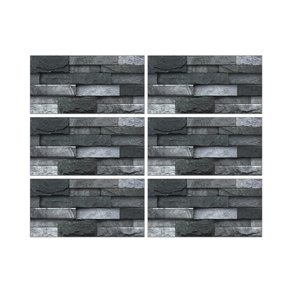 12 Pcs Black Gray Stone Brick Peel And Stick Wallpaper Home Decor Waterproof Self-Adhesive Stickers For Bathroom Kitchen Living Room Backsplash Detachable Without Leaving Glue Easy Installtion-15