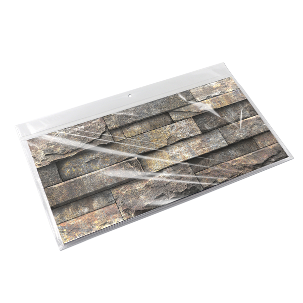12 Pcs Retro Brown Stone Brick Marble Effect Peel And Stick Wallpaper,Water resistant ,Easy Installation Without Damaging The Wall Easy DIY Home Renovation, Kitchen Bathroom Wall Tiles Backsplash-15