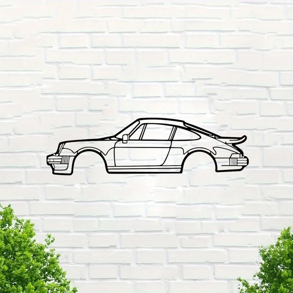 Striking Wall Decoration Art: Creative Metal Iron Art Line 911 Turbo Sports Car Wall Hanging. This Home Art Wall Decoration Pendant Ornament, in the Form of a Wall Sculpture, Adds a Touch of Automotiv-19