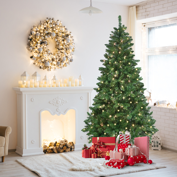 Artificial 6ft Green RGB-lit Christmas Tree with 751PVC Mixed Branch Tips,Hinged Premium & Foldable Base for Indoor Holiday Decorating-12