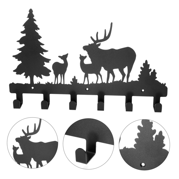 Stylish Kathy Metal Coat Hooks Wall Mounted with Moon, Cloud, and Deer Design - Make a Statement about Style and Nature in Your Wall Decor with These Exquisite Iron Crafts as a Towel Hook Rack, Stylis-3