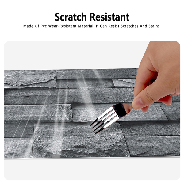 12 Pcs Imitation Stone bricks Grey Wallpaper Bathroom Waterproof Transfer Peel And Stick Backsplash Tile Stickers PVC Wallpaper Kitchen Oil Resistant Tile Decals Home Decoration wall paper-6
