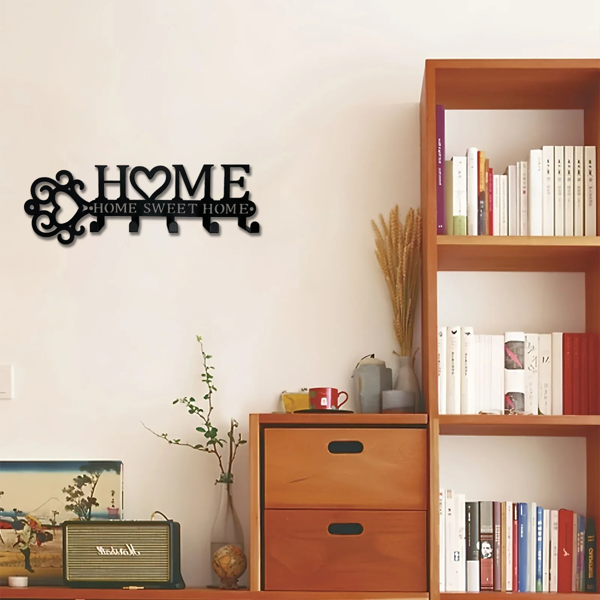 Marvelous 1 Piece Metal Wall - Mounted Key Holder with 5 Hooks. This Wall Hanger, Which is a Key Holder Wall Mount, Stylish Household Coat Rack, and Towel Rack, Combines Function and Decor to Elevate-32