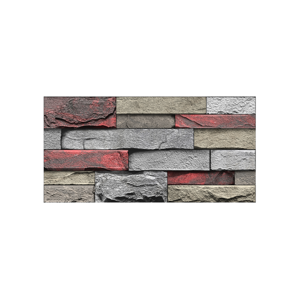 12 Pcs Red Stone Brick Marble Wall Sticker Peel And Stick Wallpaper,PVC Easy To Clean And Water Resistant , For Kitchen Bathroom Backsplash Wall Decoration,(5.91*11.81inch) Retro Wall Stickers-14