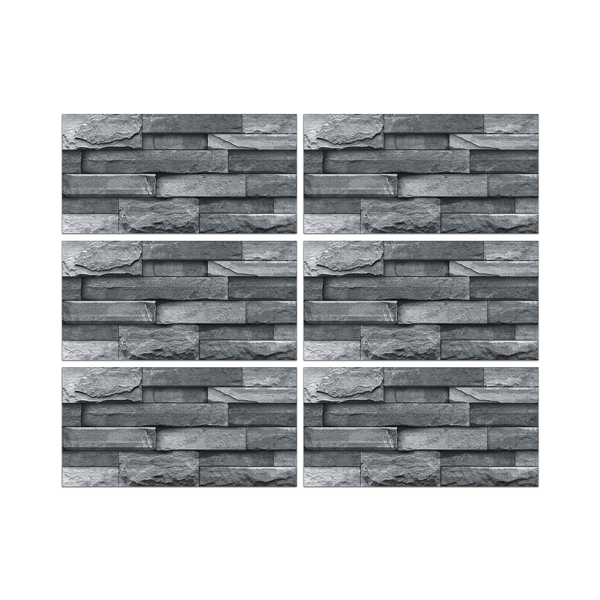 12 Pcs Imitation Stone bricks Grey Wallpaper Bathroom Waterproof Transfer Peel And Stick Backsplash Tile Stickers PVC Wallpaper Kitchen Oil Resistant Tile Decals Home Decoration wall paper-9