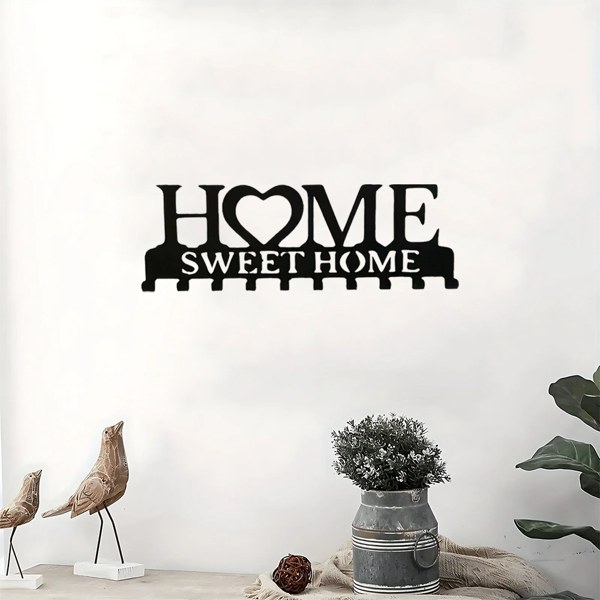 Retro metal key rack wall mounted rural entrance storage handmade iron hooks nostalgic home decoration sturdy key storage corridor wall decoration is very suitable for your entrance or hall.Key hooks.-56