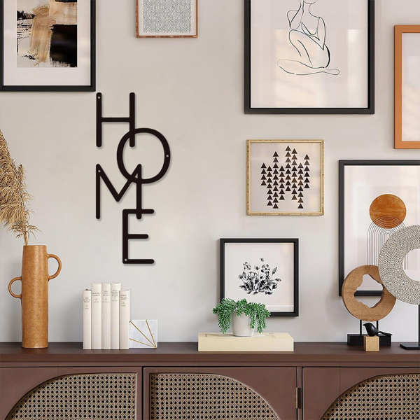 1PC Unique HOME Metal Sign: Perfect for Bedroom Decor & Housewarming Gifts.Wall Sculptures-34